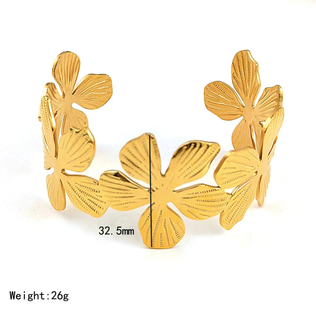 Casual Simple Style Solid Color Flower Butterfly 304 Stainless Steel 18K Gold Plated Bangle In Bulk