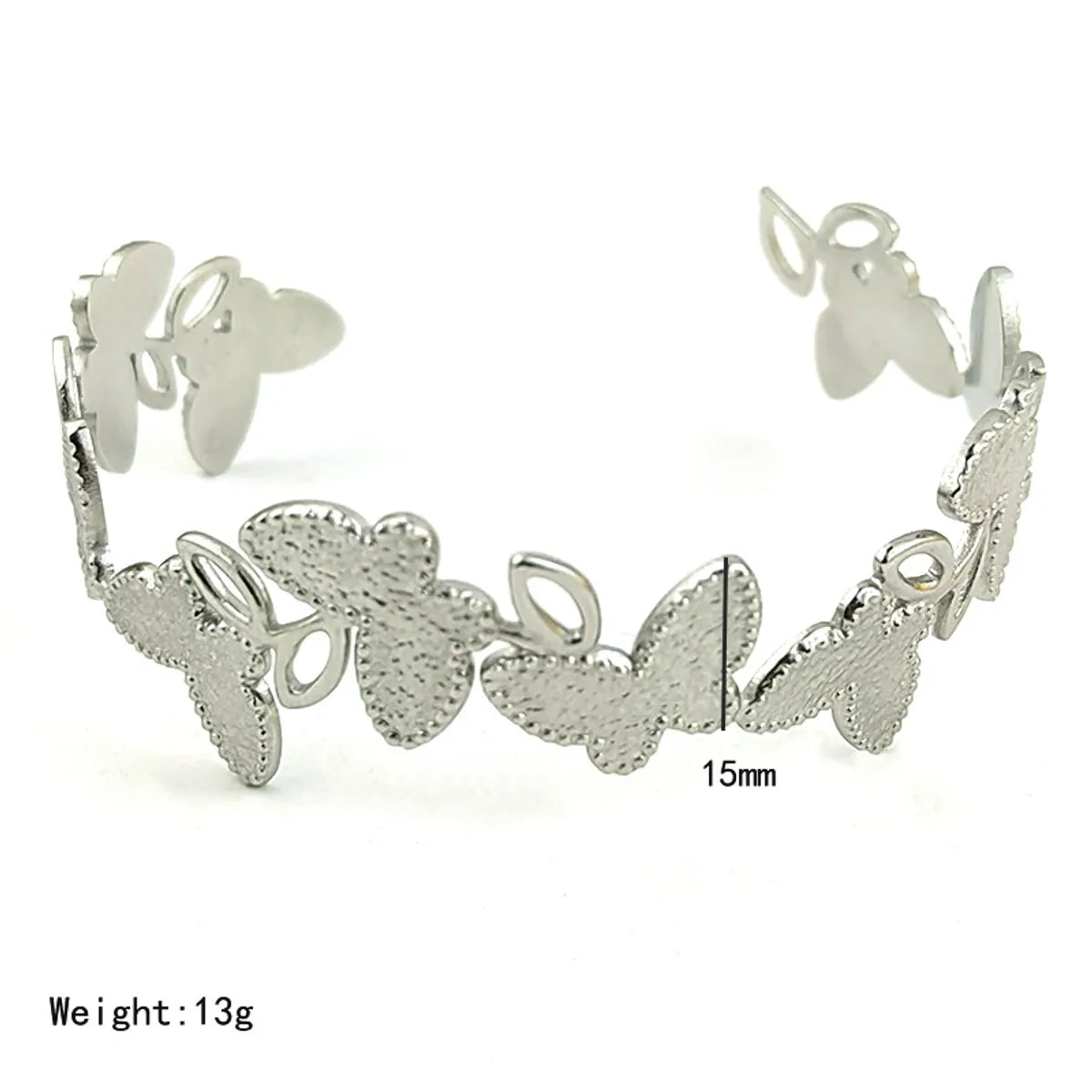 Casual Simple Style Solid Color Flower Butterfly 304 Stainless Steel 18K Gold Plated Bangle In Bulk