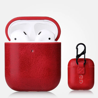 Casual Simple Style Solid Color Pu Leather AirPods Protective Case