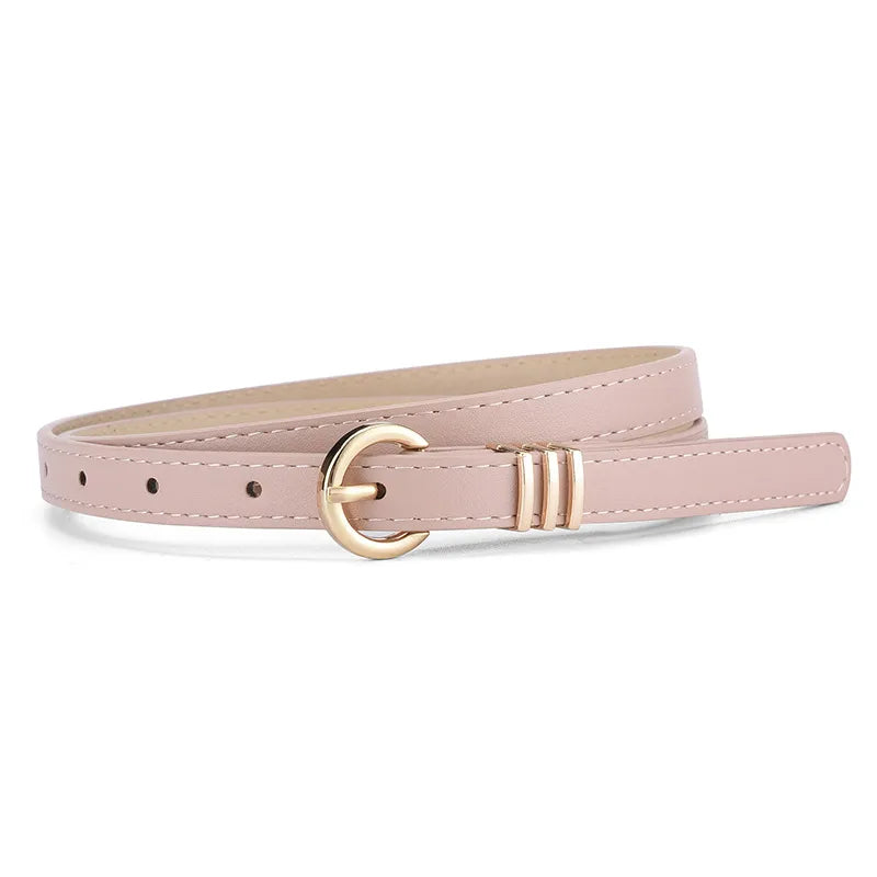 Casual Simple Style Solid Color Pu Leather Alloy Women'S Leather Belts