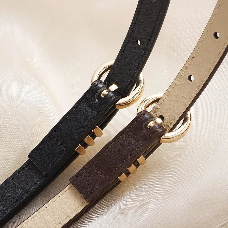 Casual Simple Style Solid Color Pu Leather Alloy Women'S Leather Belts