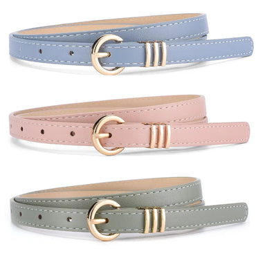 Casual Simple Style Solid Color Pu Leather Alloy Women'S Leather Belts