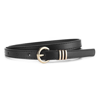 Casual Simple Style Solid Color Pu Leather Alloy Women'S Leather Belts