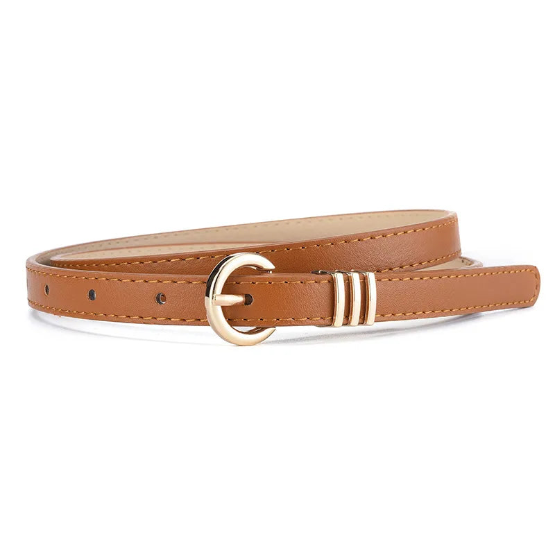 Casual Simple Style Solid Color Pu Leather Alloy Women'S Leather Belts