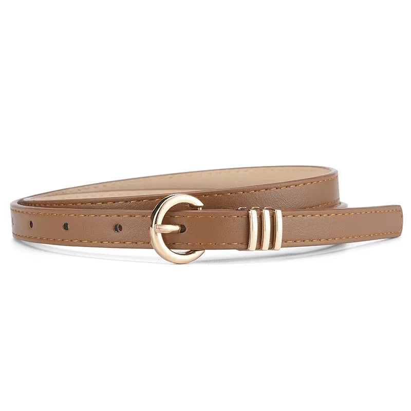 Casual Simple Style Solid Color Pu Leather Alloy Women'S Leather Belts