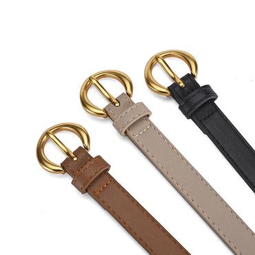 Casual Simple Style Solid Color Pu Leather Alloy Women'S Leather Belts