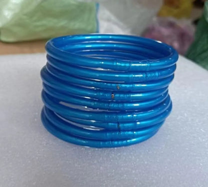 Casual Simple Style Solid Color Silica Gel Wholesale Bangle