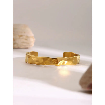 Casual Simple Style Solid Color Solid Color 316 Stainless Steel  18K Gold Plated Bangle In Bulk