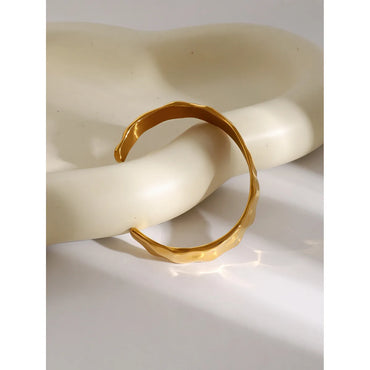 Casual Simple Style Solid Color Solid Color 316 Stainless Steel  18K Gold Plated Bangle In Bulk