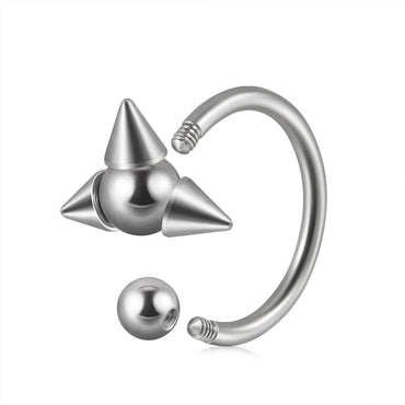 Casual Simple Style Solid Color Stainless Steel Plating Silver Plated Lip Stud