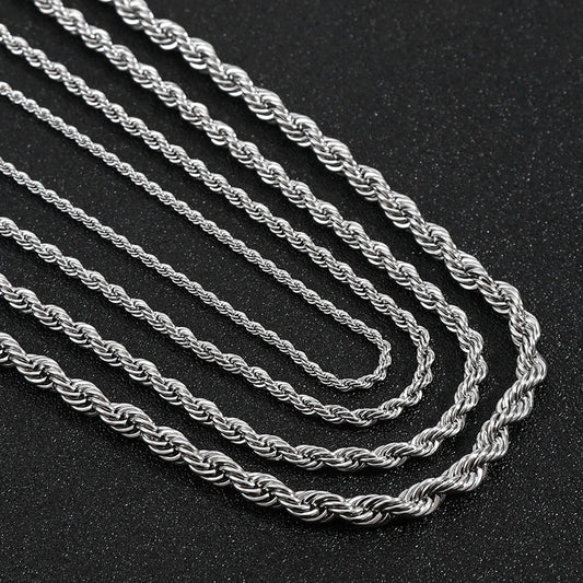 Casual Simple Style Solid Color Stainless Steel Plating Silver Plated Men'S Necklace