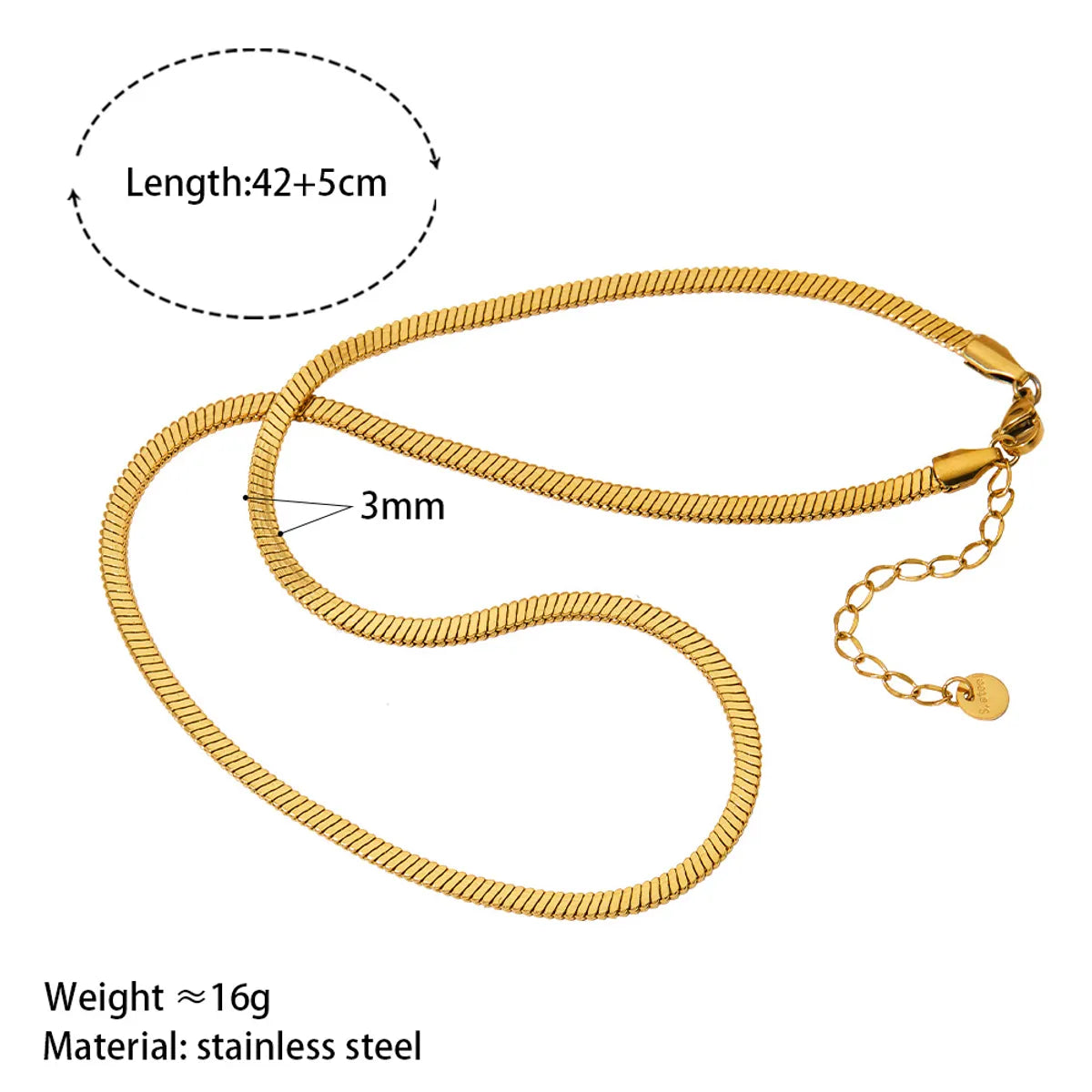 Casual Simple Style Solid Color Stainless Steel Polishing Plating 14k Gold Plated White Gold Plated Bracelets Necklace