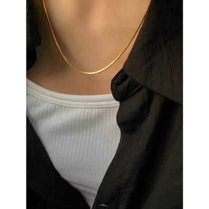 Casual Simple Style Solid Color Stainless Steel Polishing Plating 14k Gold Plated White Gold Plated Bracelets Necklace