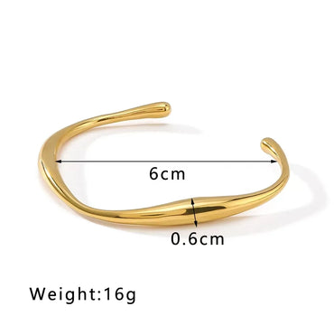 Casual Simple Style Solid Color Titanium Steel 18K Gold Plated Bangle In Bulk