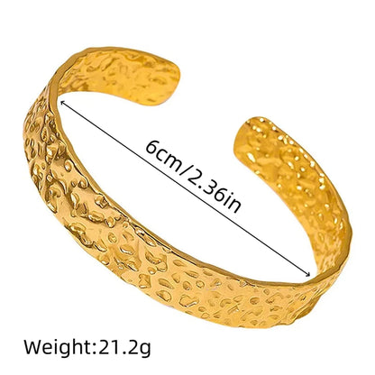 Casual Simple Style Solid Color Titanium Steel 18K Gold Plated Bangle In Bulk