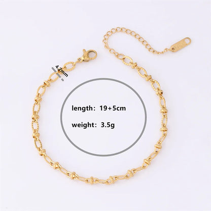 Casual Simple Style Solid Color Titanium Steel 18K Gold Plated Bracelets In Bulk