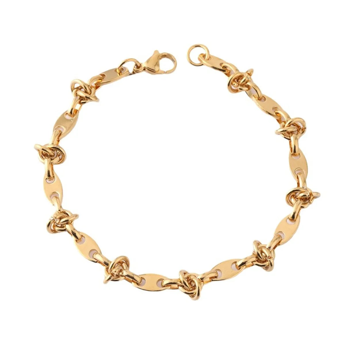 Casual Simple Style Solid Color Titanium Steel 18K Gold Plated Bracelets In Bulk