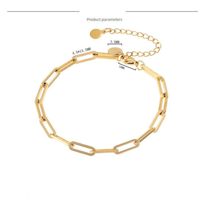 Casual Simple Style Solid Color Titanium Steel 18K Gold Plated Bracelets In Bulk