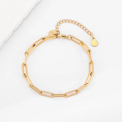 Casual Simple Style Solid Color Titanium Steel 18K Gold Plated Bracelets In Bulk