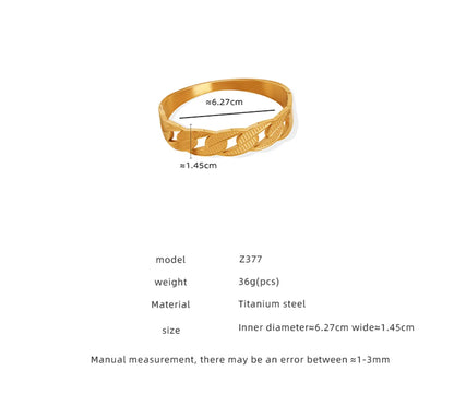 Casual Simple Style Solid Color Titanium Steel Criss Cross Plating 18k Gold Plated Bangle