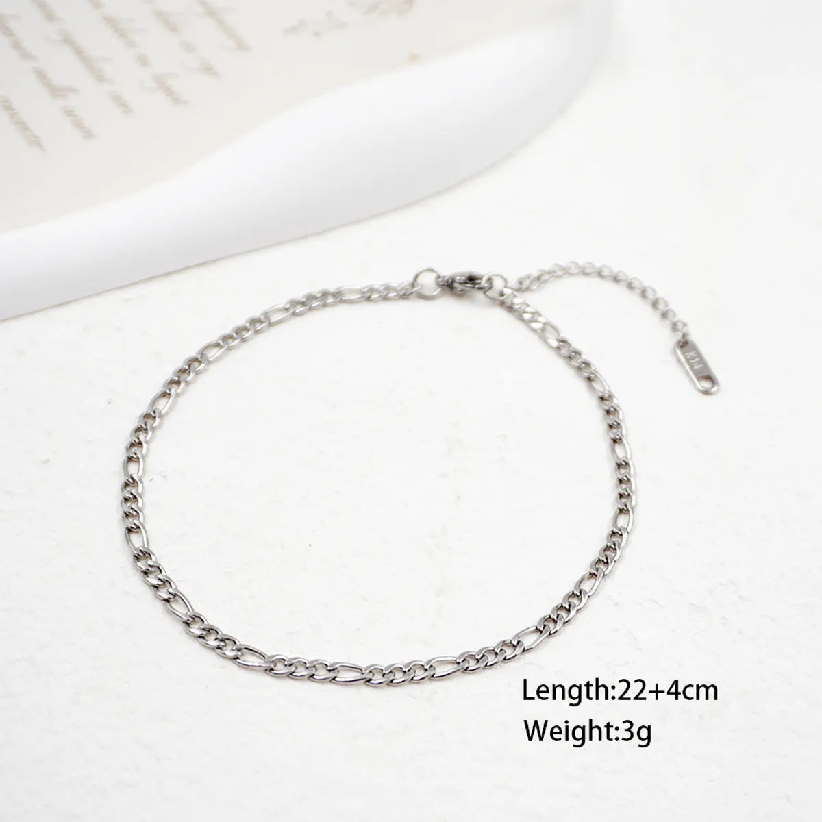 Casual Simple Style Solid Color Titanium Steel Knitting Women's Anklet