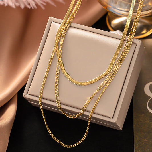 Casual Simple Style Solid Color Titanium Steel Necklace