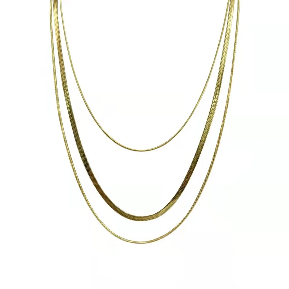 Casual Simple Style Solid Color Titanium Steel Necklace