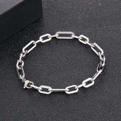 Casual Simple Style Solid Color Titanium Steel Plating 18k Gold Plated Bracelets