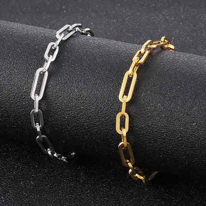 Casual Simple Style Solid Color Titanium Steel Plating 18k Gold Plated Bracelets