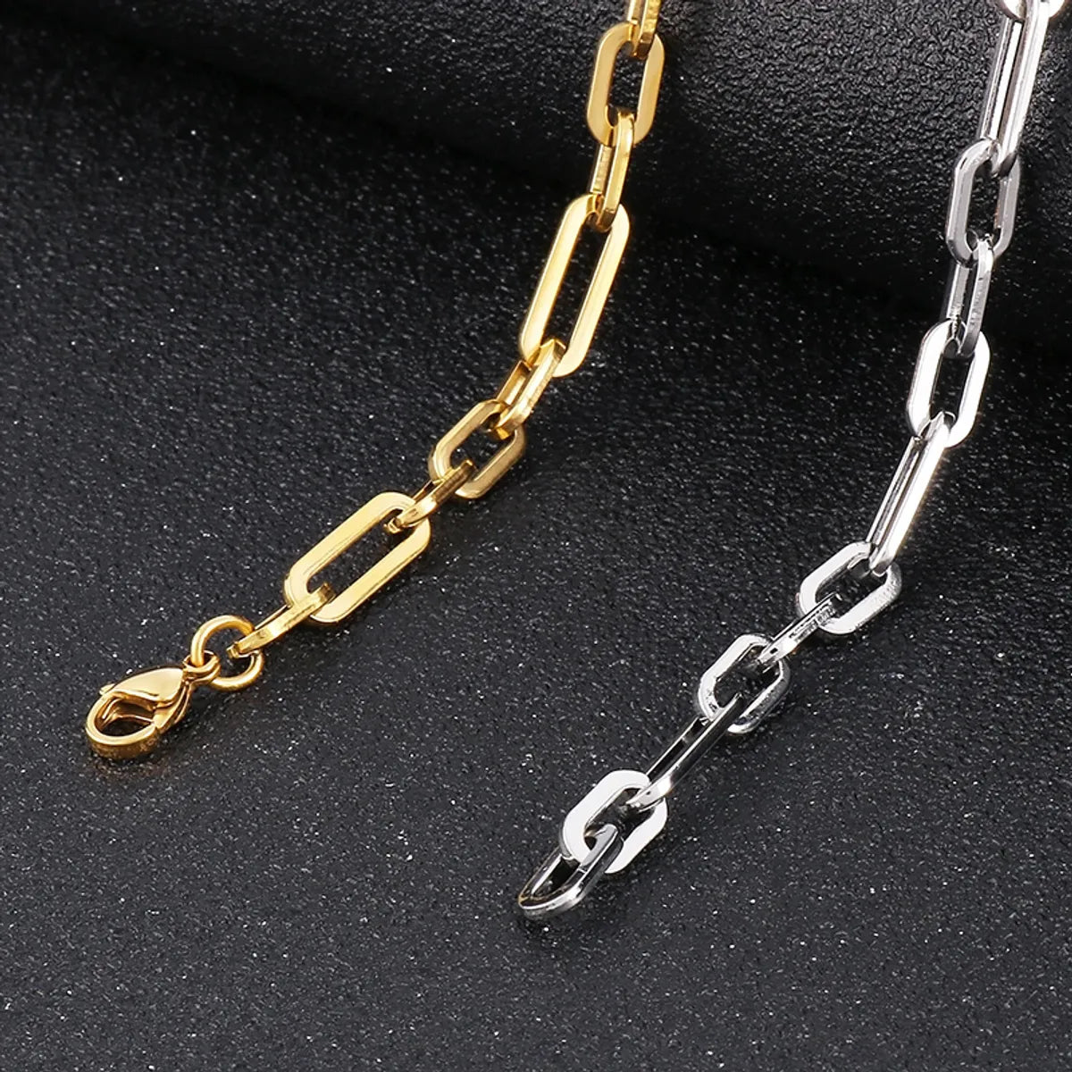 Casual Simple Style Solid Color Titanium Steel Plating 18k Gold Plated Bracelets