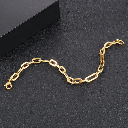 Casual Simple Style Solid Color Titanium Steel Plating 18k Gold Plated Bracelets