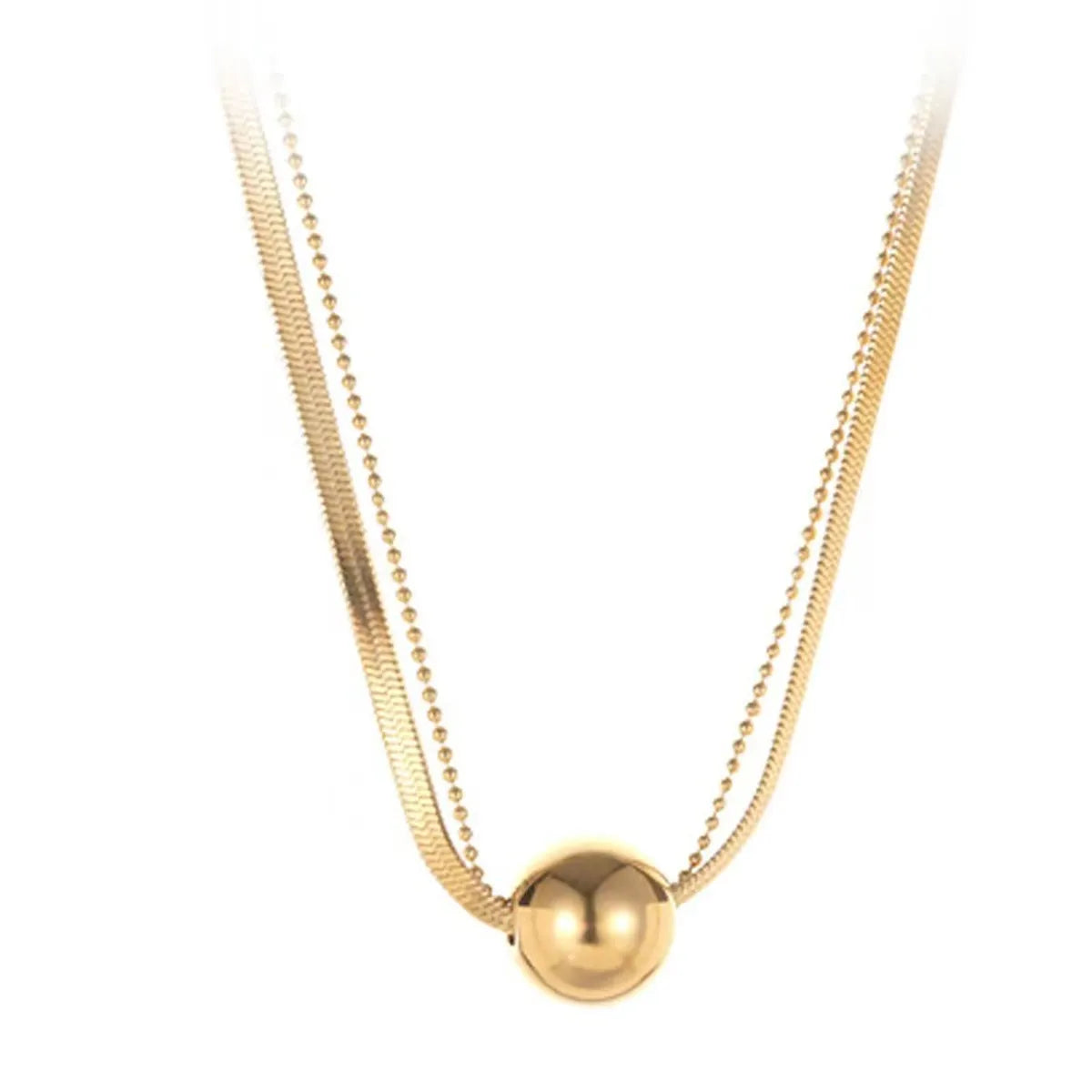 Casual Simple Style Solid Color Titanium Steel Plating 18k Gold Plated Necklace