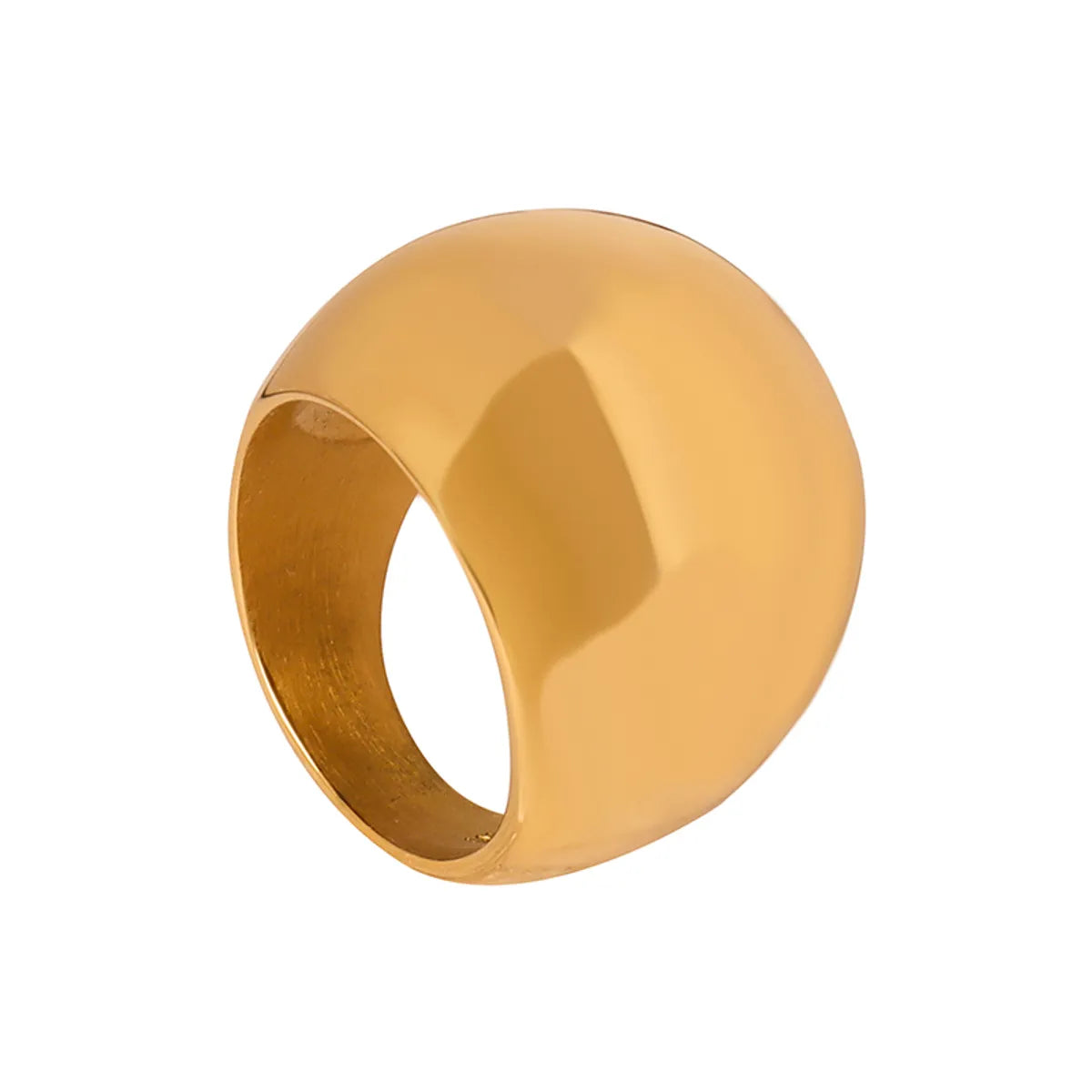 Casual Simple Style Solid Color Titanium Steel Plating 18k Gold Plated Rings