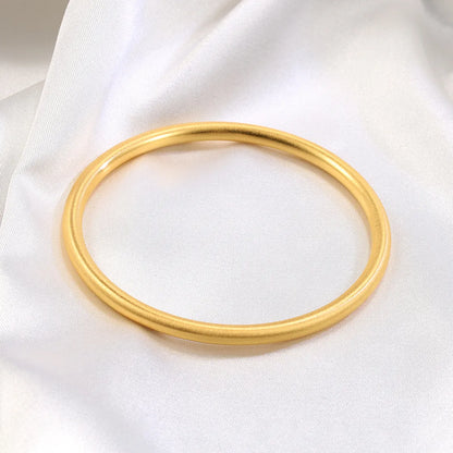 Casual Simple Style Solid Color Titanium Steel 18K Gold Plated Bangle In Bulk