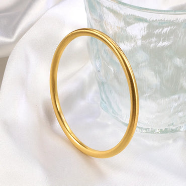 Casual Simple Style Solid Color Titanium Steel 18K Gold Plated Bangle In Bulk