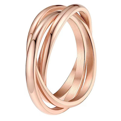 Wholesale Jewelry Casual Simple Style Solid Color Titanium Steel 18K Gold Plated Polishing Plating Rings