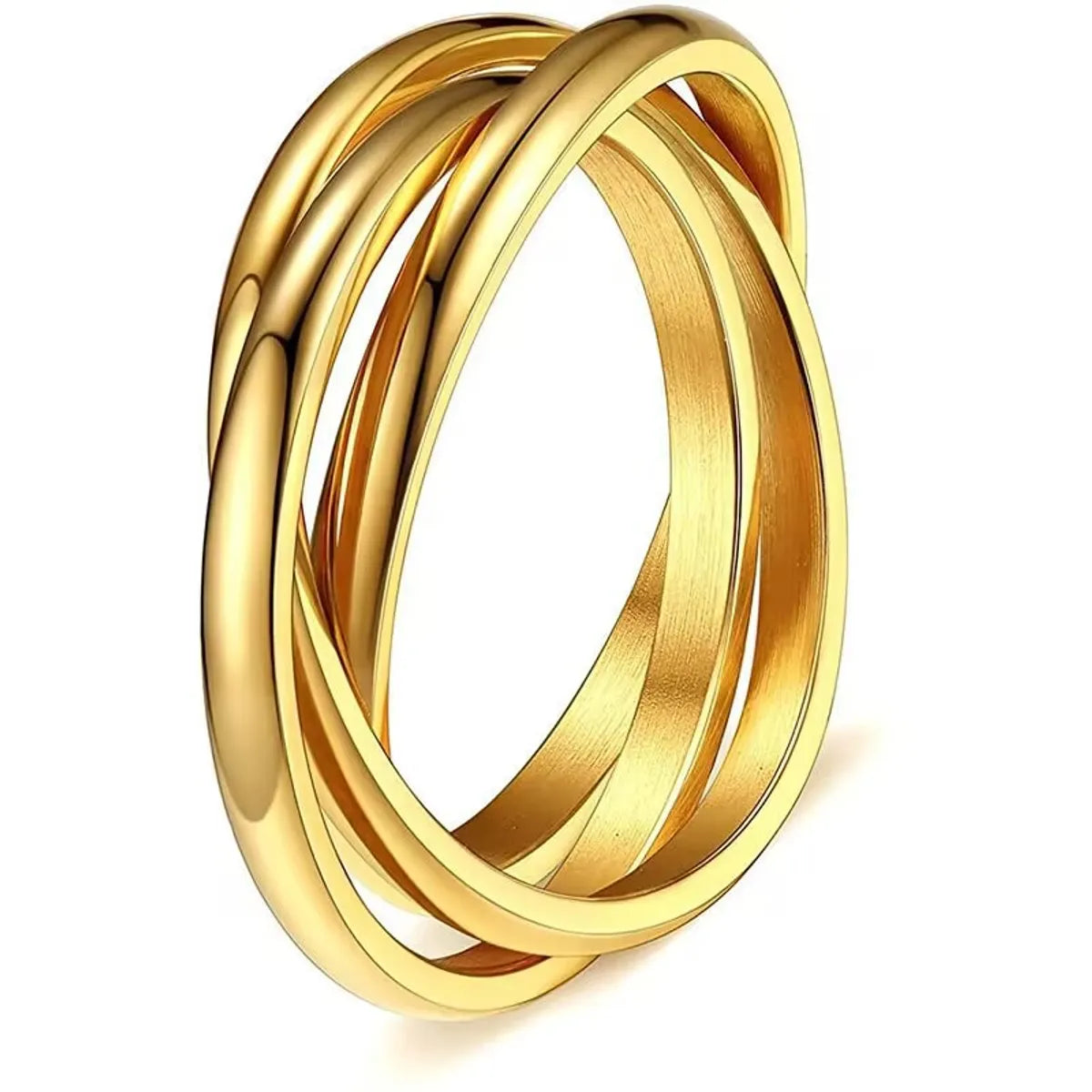 Wholesale Jewelry Casual Simple Style Solid Color Titanium Steel 18K Gold Plated Polishing Plating Rings