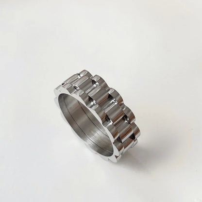 Casual Simple Style Solid Color Titanium Steel Rings In Bulk