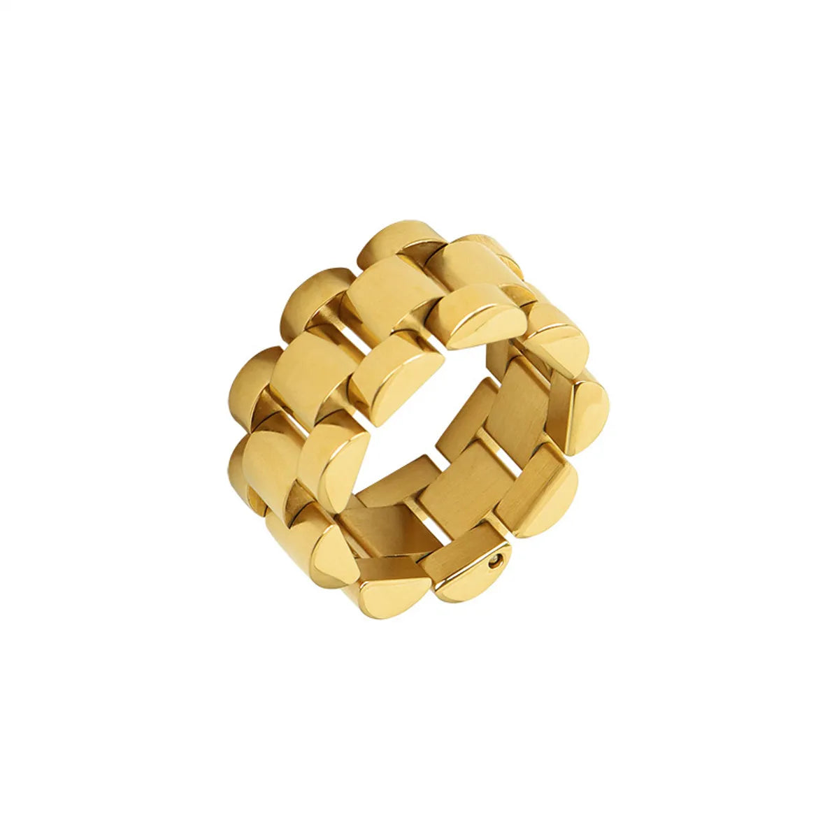 Wholesale Jewelry Casual Simple Style Solid Color Titanium Steel 18K Gold Plated Plating Rings