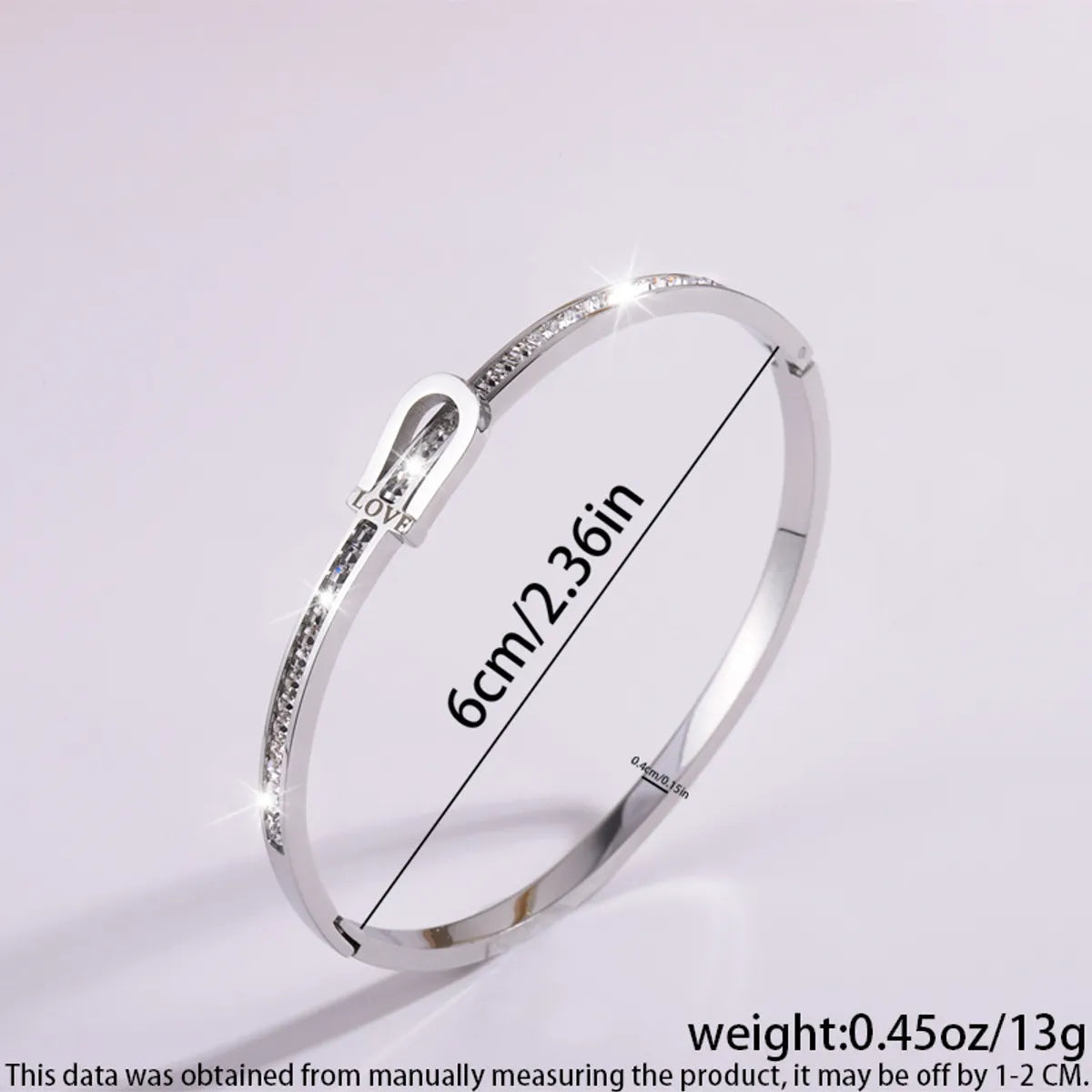 Casual Simple Style Solid Color Titanium Steel Zircon Bangle In Bulk