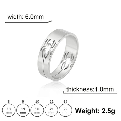 Casual Simple Style Spider Stainless Steel Plating Unisex Rings