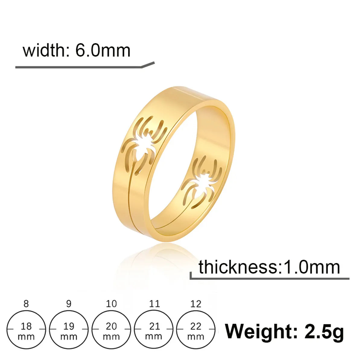 Casual Simple Style Spider Stainless Steel Plating Unisex Rings