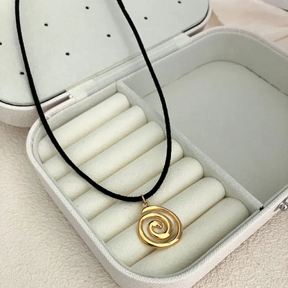 Casual Simple Style Spiral Stainless Steel Plating Gold Plated Pendant Necklace