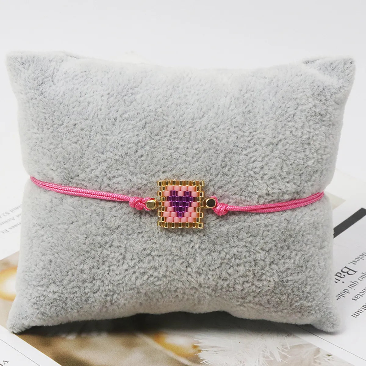 Casual Simple Style Square Heart Shape Glass Rope Wholesale Bracelets