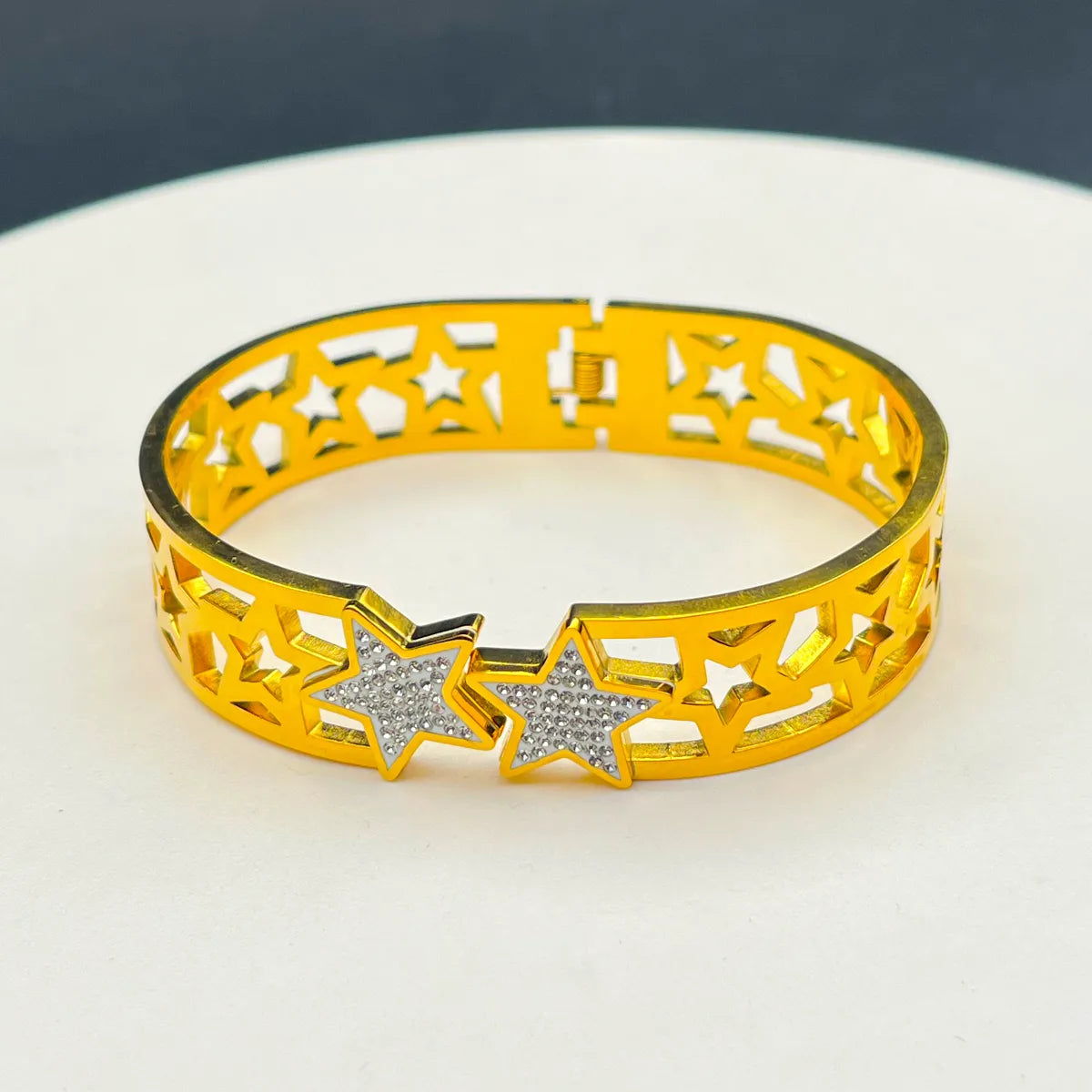 Casual Simple Style Star 304 Stainless Steel Zircon Bangle In Bulk