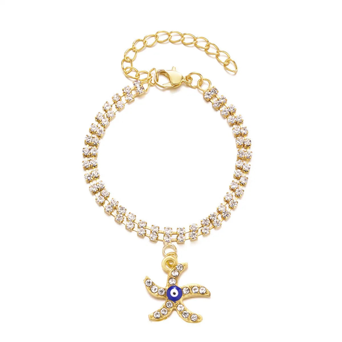 Casual Simple Style Starfish Heart Shape Eye Rhinestones Alloy Wholesale Bracelets