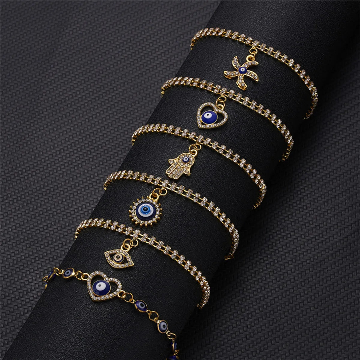 Casual Simple Style Starfish Heart Shape Eye Rhinestones Alloy Wholesale Bracelets