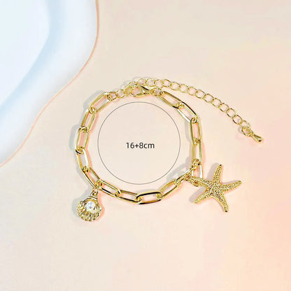 Casual Simple Style Starfish Shell Artificial Pearls Alloy Wholesale