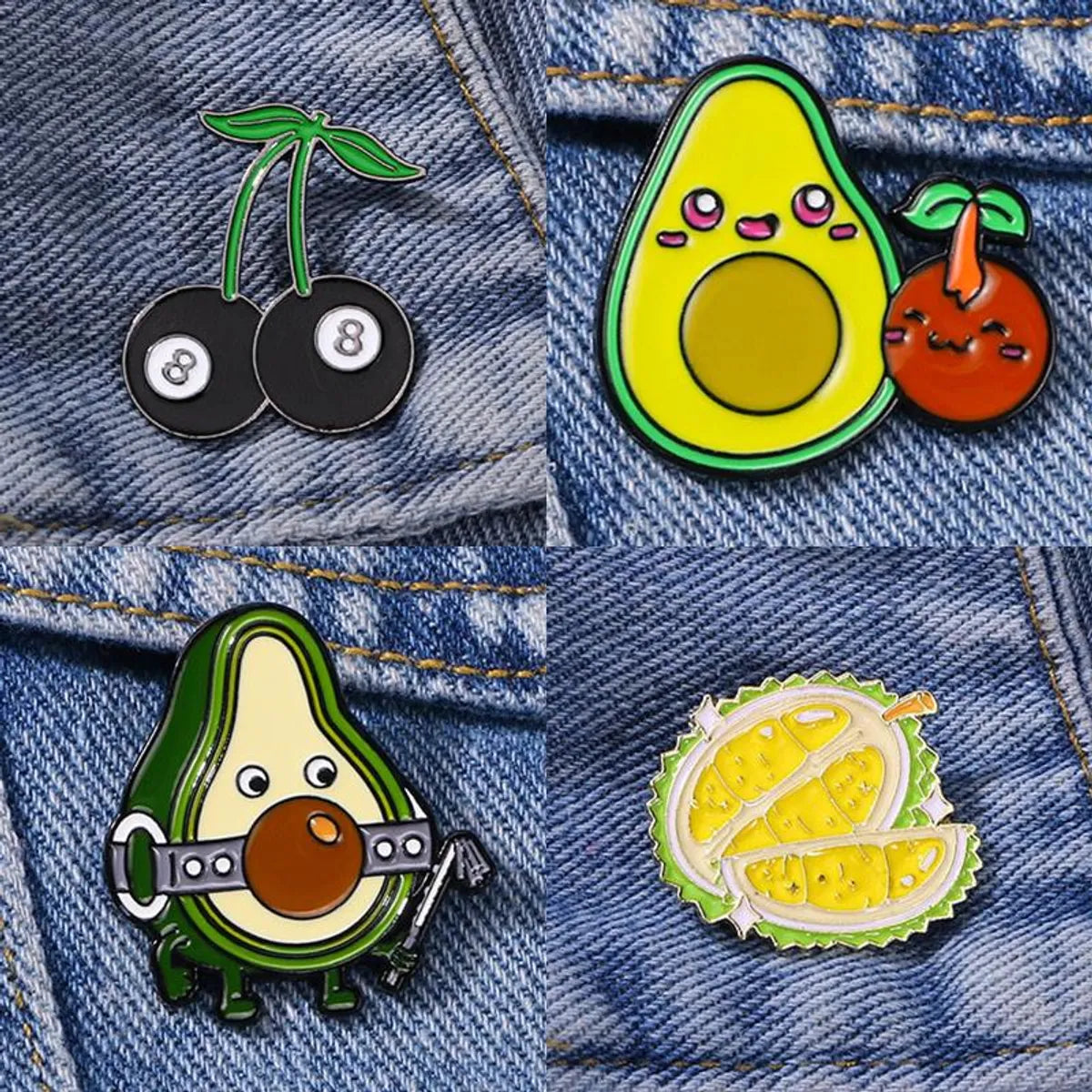 Casual Simple Style Streetwear Fruit Alloy Stamping Stoving Varnish Plating Unisex Brooches