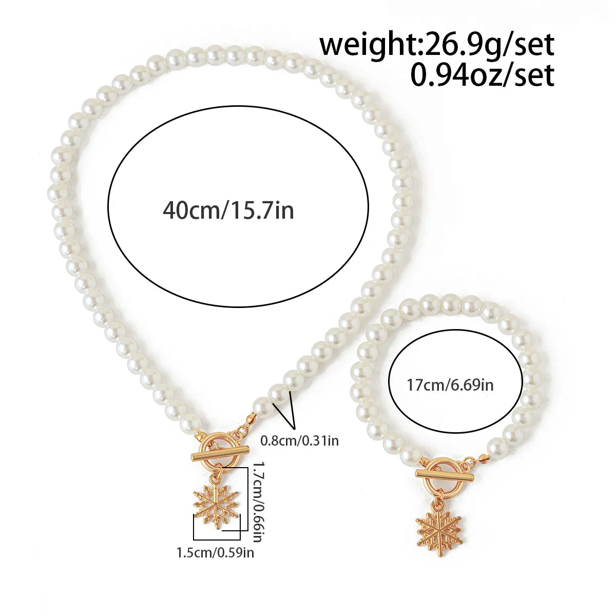 Casual Simple Style Streetwear Geometric Christmas Tree Snowflake Imitation Pearl Alloy Plating Imitation Pearl Christmas Women'S Jewelry Set